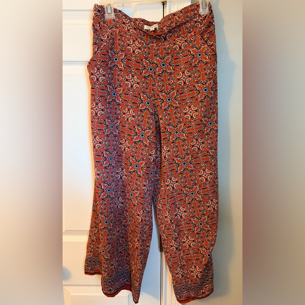 Max Studio Orange Patterned Wide Leg Pants